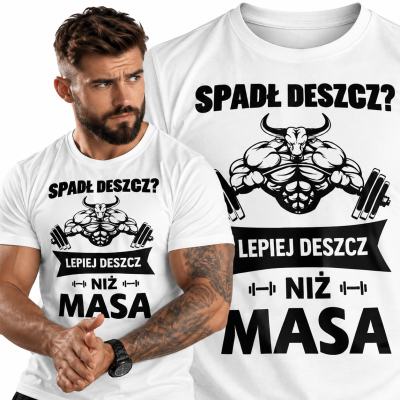 KOSZULKA NA SIŁOWNIĘ SPADŁ DESZCZ